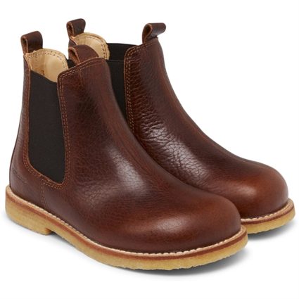 Angulus Chelsea Støvlet Med Elastik Dark Brown/Brown - Str. 27