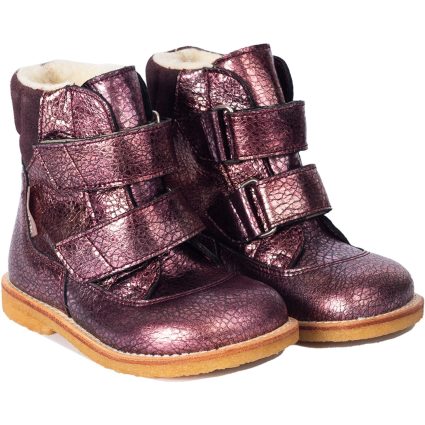 Angulus Sunset/Dusty Aubergine Tex-Støvle Med Velcrolukning - Str. 32