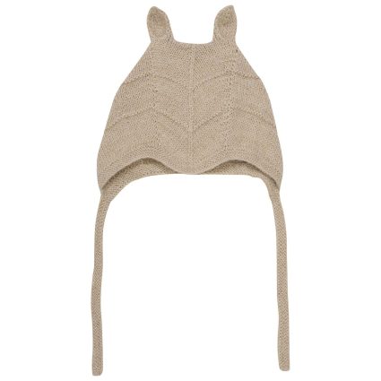 Huttelihut Camel Melange Hue Ears Alpaca Wool Knit - Str. 86-92