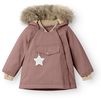 Mini A ture Light plum Wang Fleece Vinterjakke m. Pels - Str. 12 mdr/80