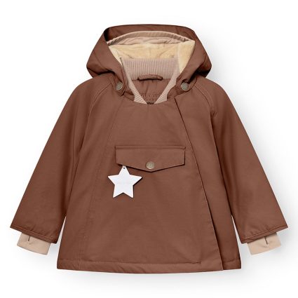 Mini A ture Rootbeer brown Wang Fleece Vinterjakke - Str. 12 mdr/80